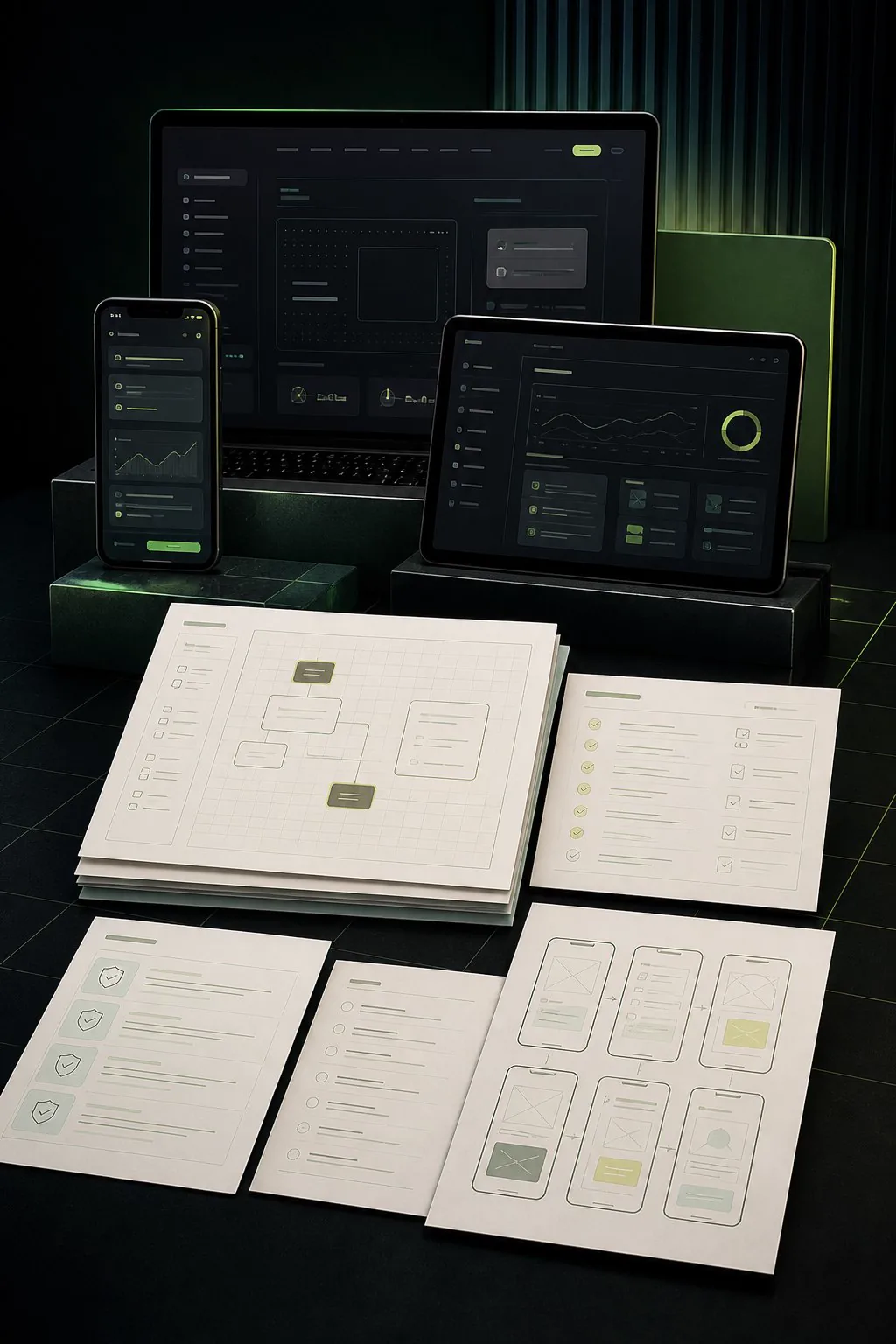 A premium visual preview of the JTechAI worksheets, prototype screens and engineering review tools